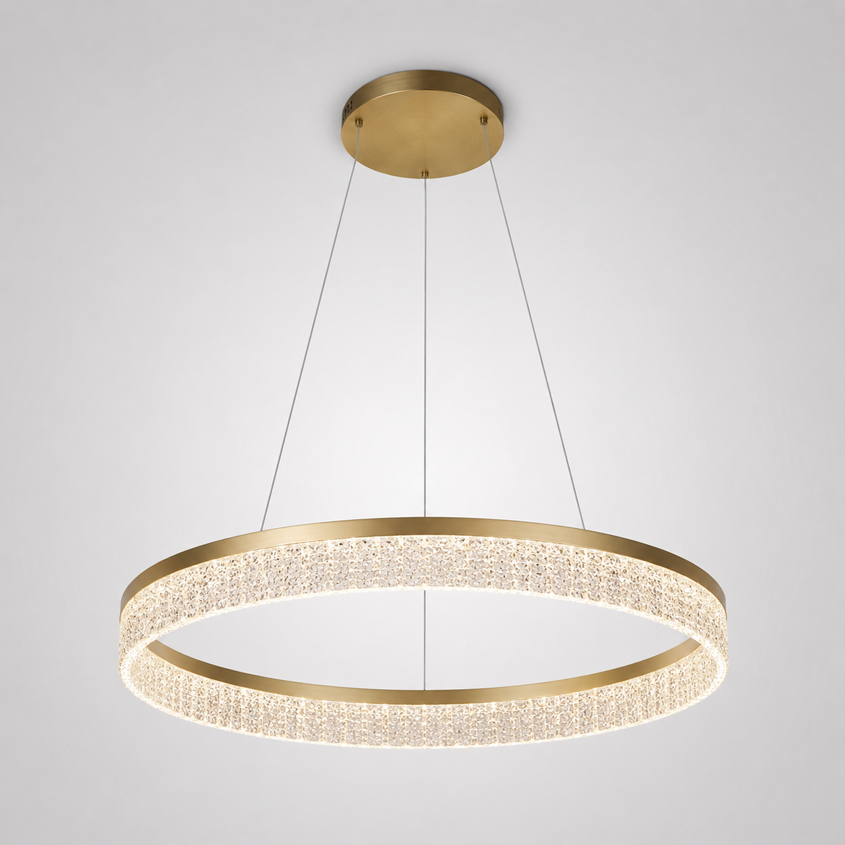 מנורת תלייה LED מילאנו | זהב פליז | 48W | CCT | קוטר 60 ס״מ