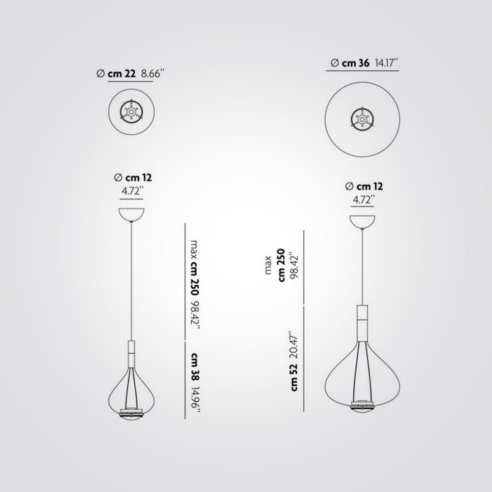 מנורת תליה Sky-Fall גדול רוז גולד