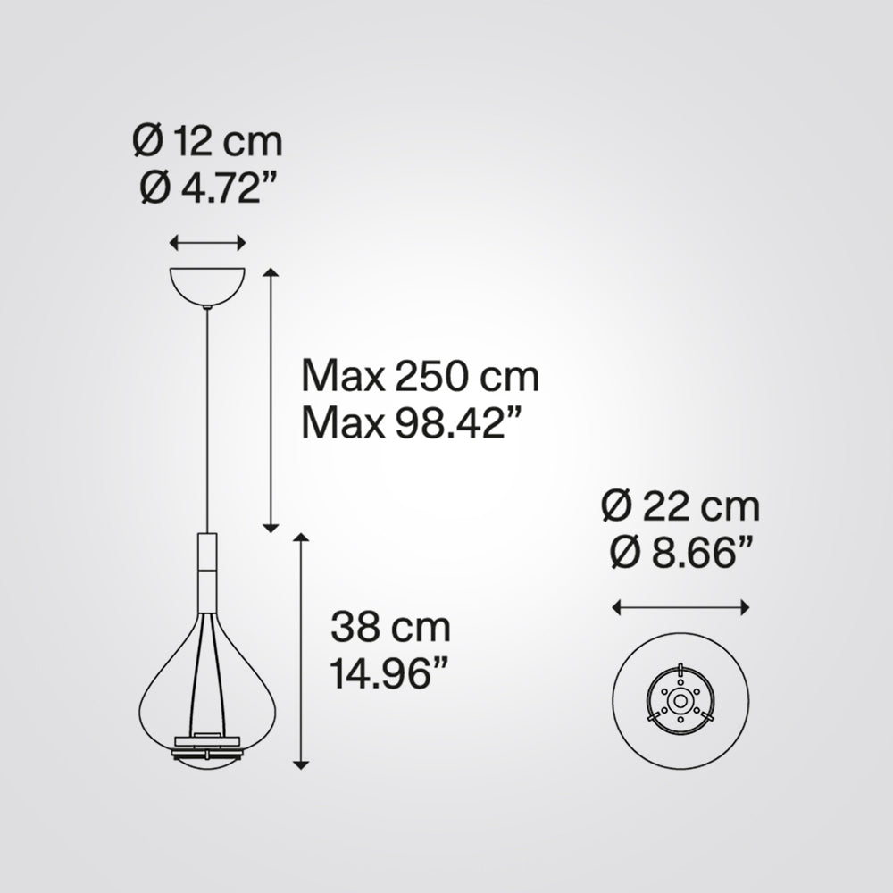 מנורת תליה Sky-Fall קטן כרום