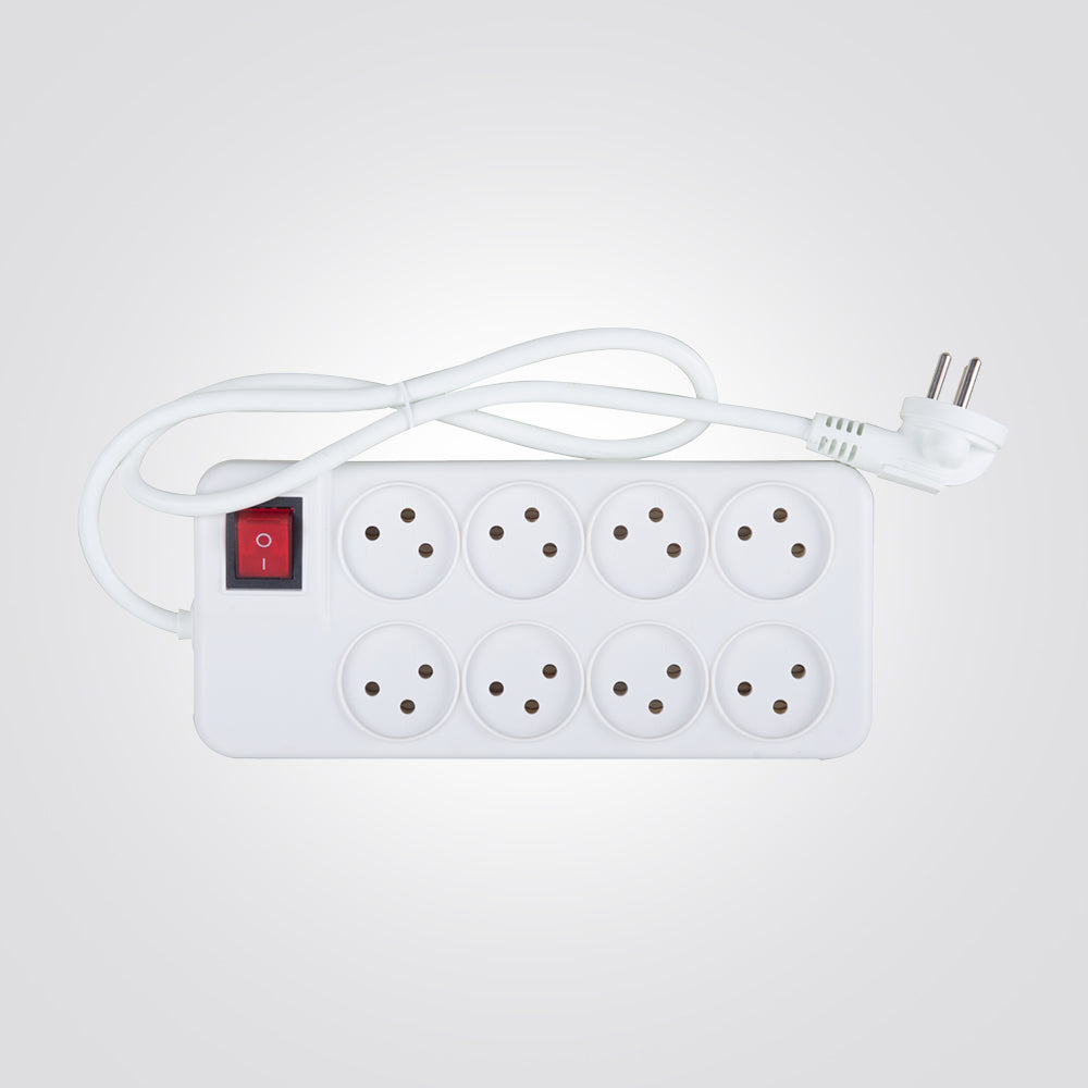 רב שקע 2X4 שקעים ומפסק כולל כבל באורך 1 מטר SACO