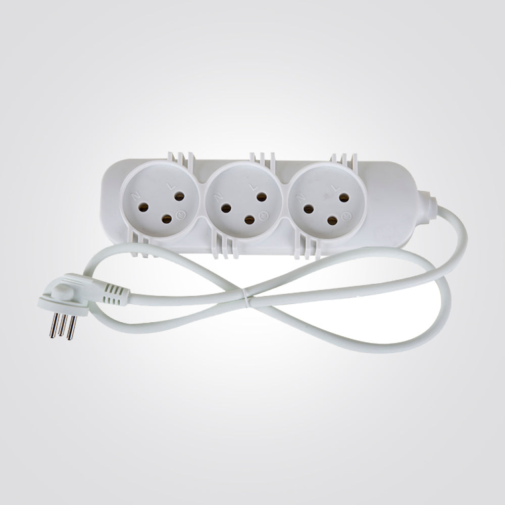 רב שקע 3 שקעים ומפסק כולל כבל באורך 1 מטר SACO