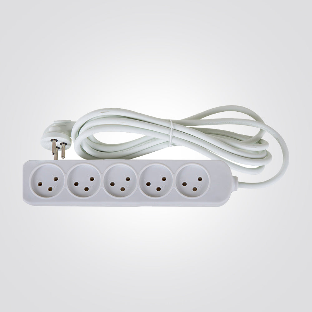 רב שקע 5 שקעים כולל כבל באורך 3 מטר SACO