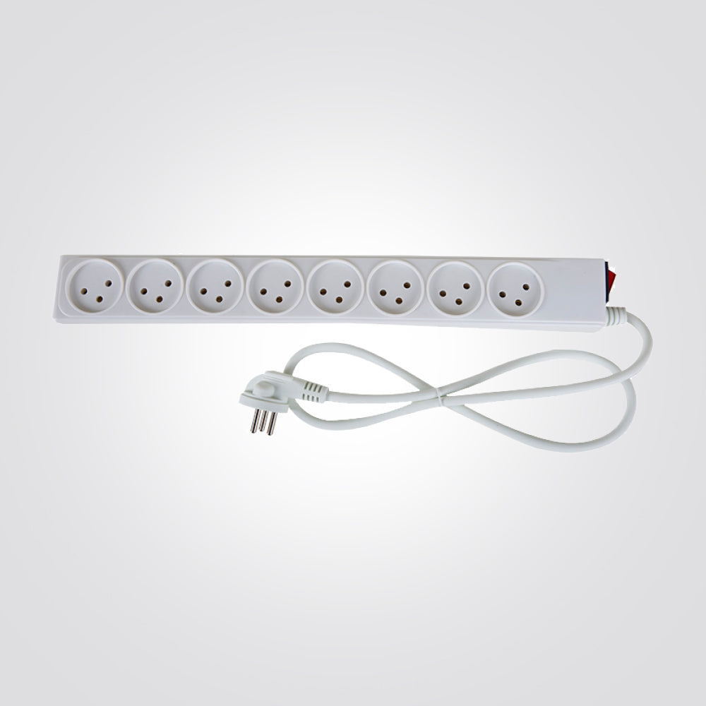 רב שקע 8 שקעים ומפסק כולל כבל באורך 1 מטר SACO