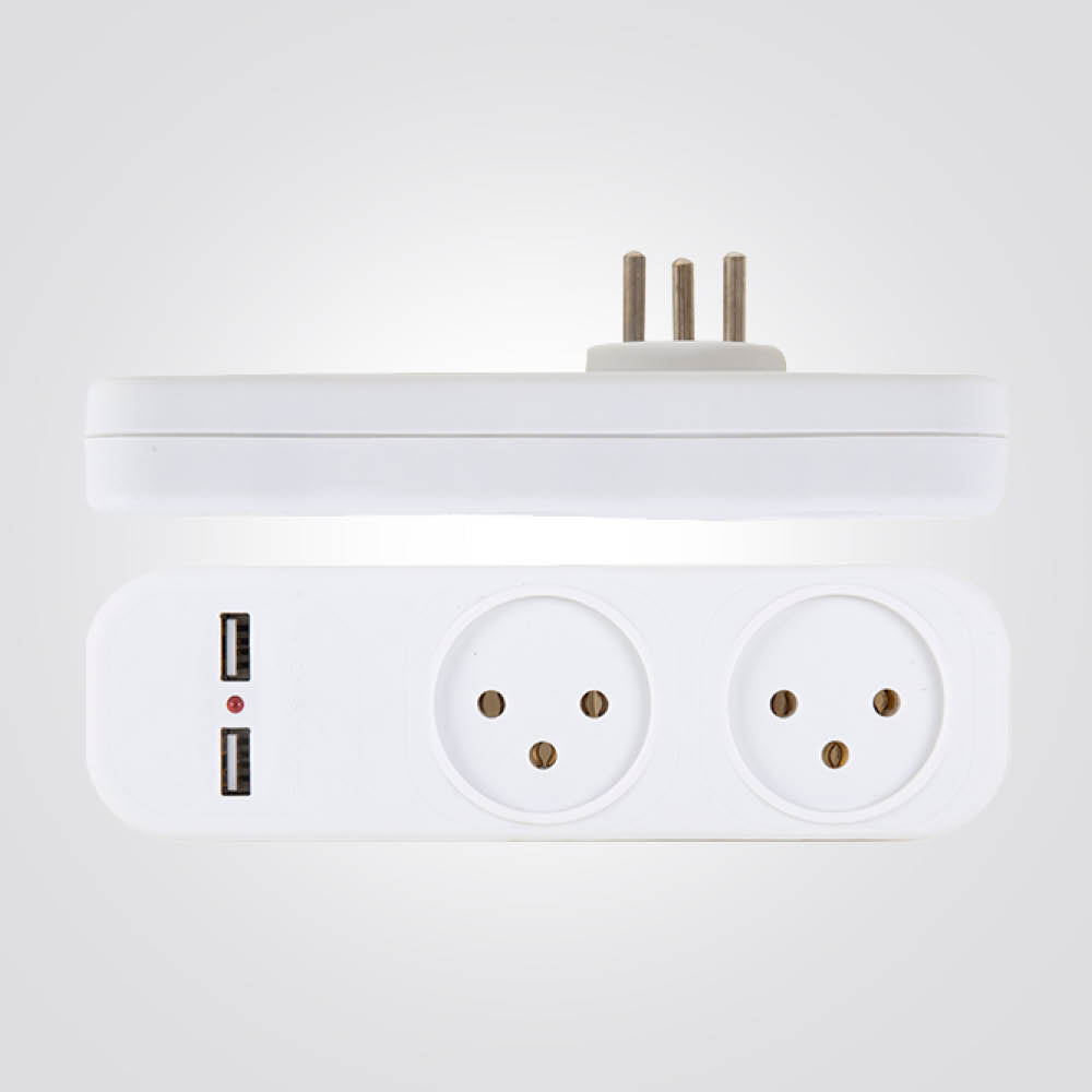 מפצל חשמל לטעינה SACO T2 3.1A USB