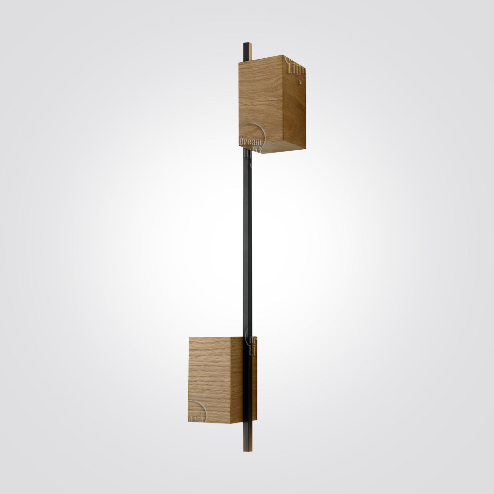 מנורת קיר ויביה אנכי אפ-דאון עץ בעבודת יד