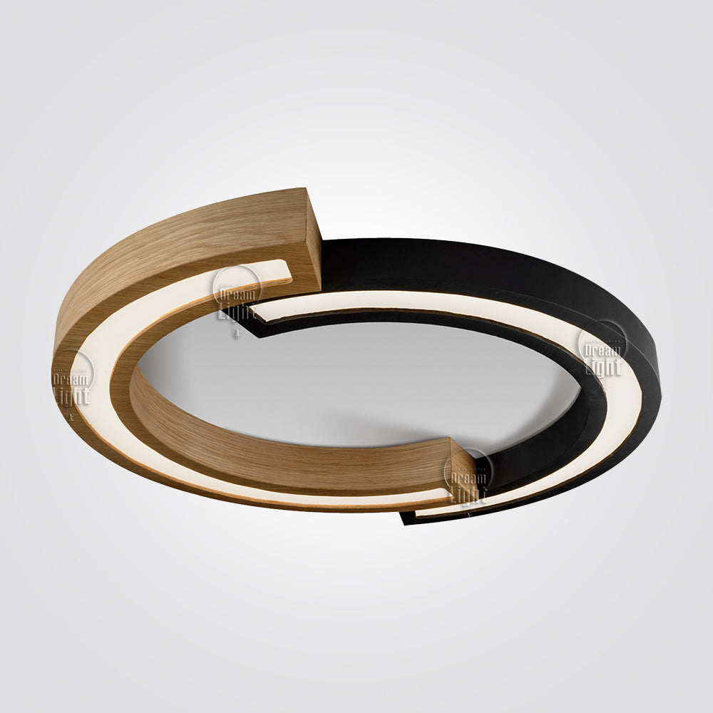 צמוד תקרה עץ עגול בעבודת יד ירח נפטון