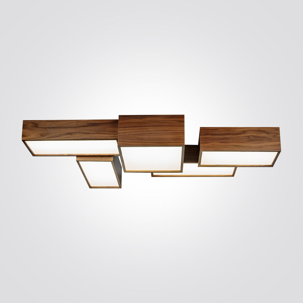 צמוד תקרה דומינו 5 עץ בעבודת יד