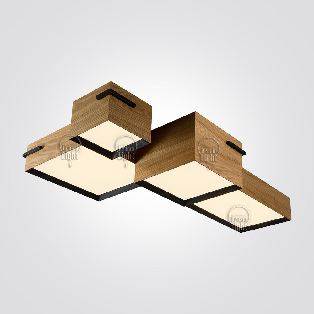 צמוד תקרה דומינו 4 עץ בעבודת יד