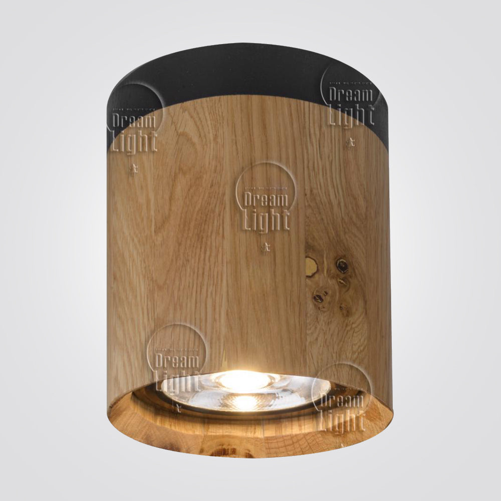 צמוד תקרה צילינדר עץ בעבודת יד