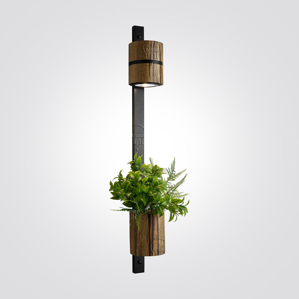 מנורת קיר פלמה עץ בעבודת יד