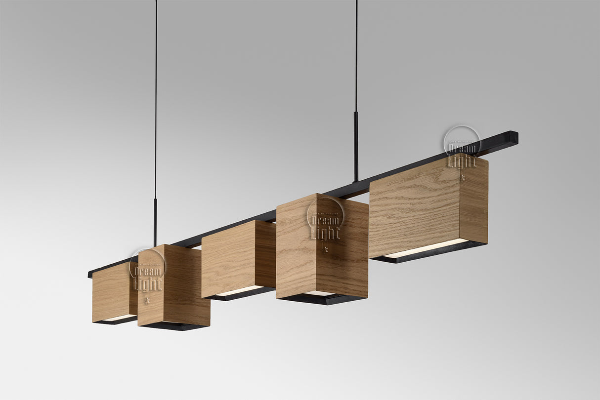 מנורת תלייה ויביה עץ בעבודת יד