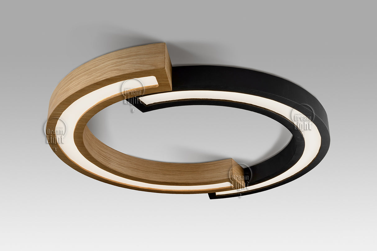 צמוד תקרה עץ עגול בעבודת יד ירח נפטון