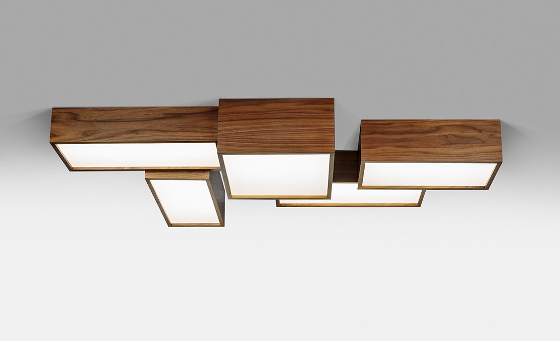 צמוד תקרה דומינו 5 עץ בעבודת יד