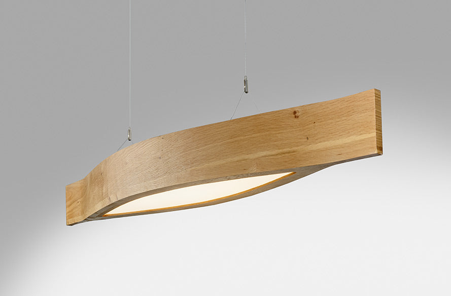 מנורת תלייה קייאק עץ בעבודת יד