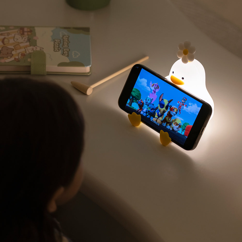 מנורת לילה ברווז סיליקון לילדים נטענת USB