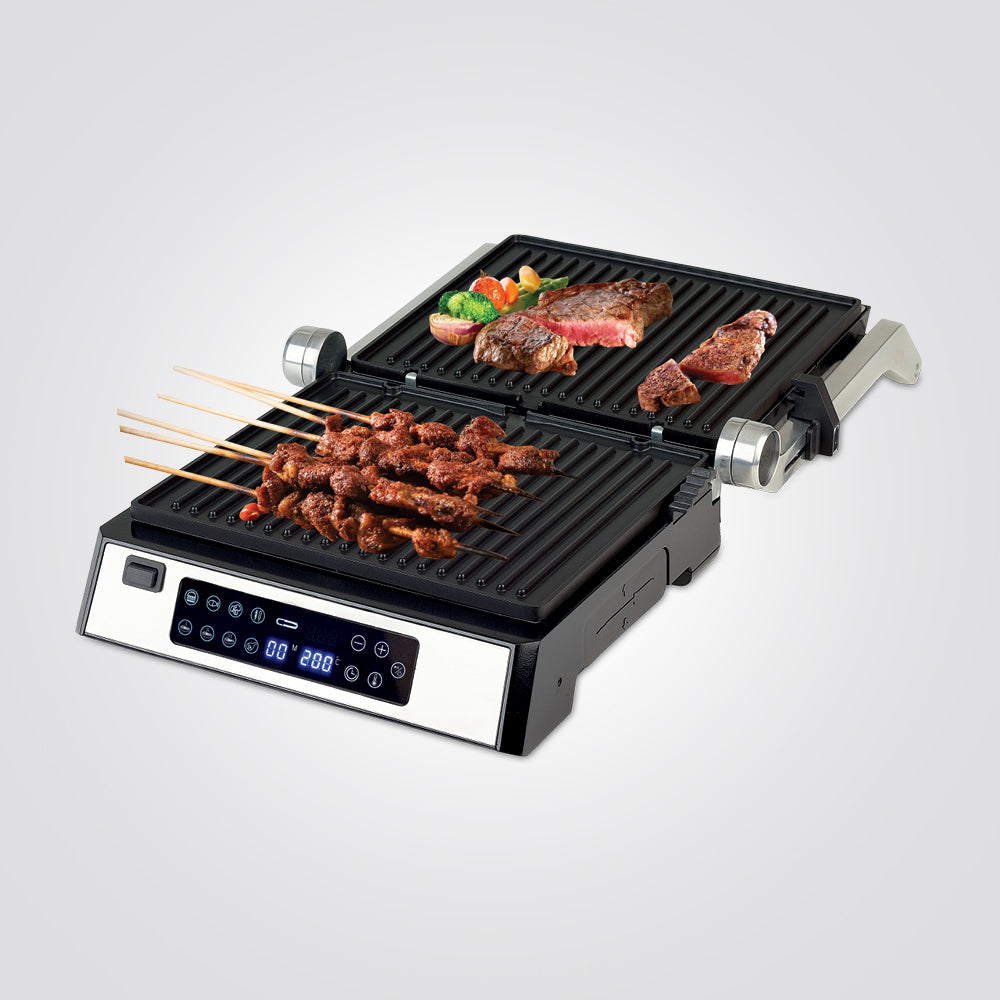 טוסטר לחיצה גריל מקצועי תצוגה דיגיטלית נפתח 180° 2200W