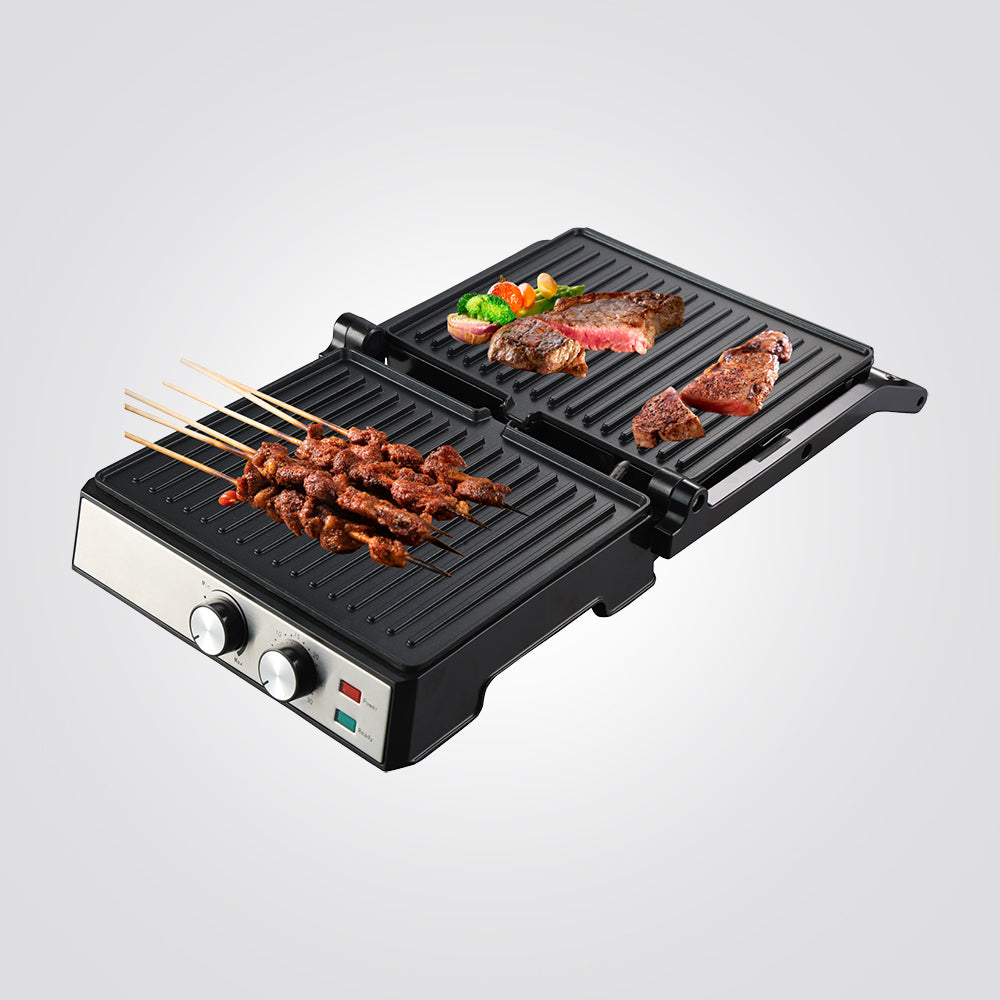 טוסטר לחיצה גריל מקצועי + ווסת טמפרטורה נפתח 180° 1500W