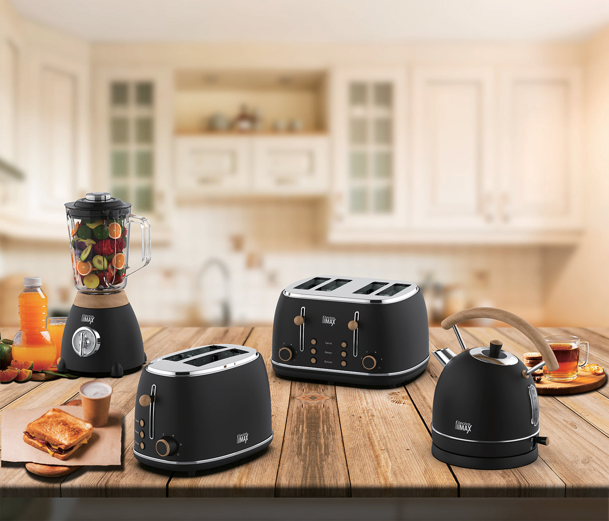 טוסטר מצנם קופץ רטרו 2 פרוסות שחור