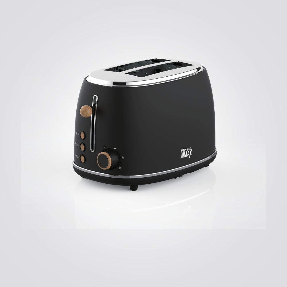 טוסטר מצנם קופץ רטרו 2 פרוסות שחור