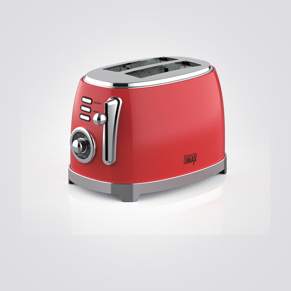 טוסטר מצנם קופץ רטרו 2 פרוסות אדום 850W