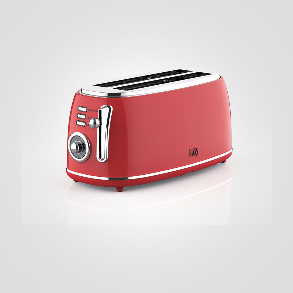 טוסטר מצנם קופץ רטרו 2 פרוסות אדום 1500W