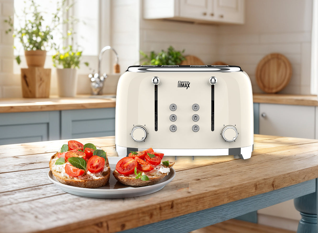 טוסטר מצנם קופץ 4 וינטאג׳ פרוסות שמנת 1630W