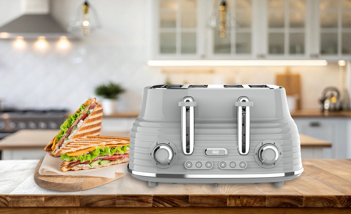 טוסטר מצנם קופץ 4 וינטאג׳ פרוסות אפור 1630W