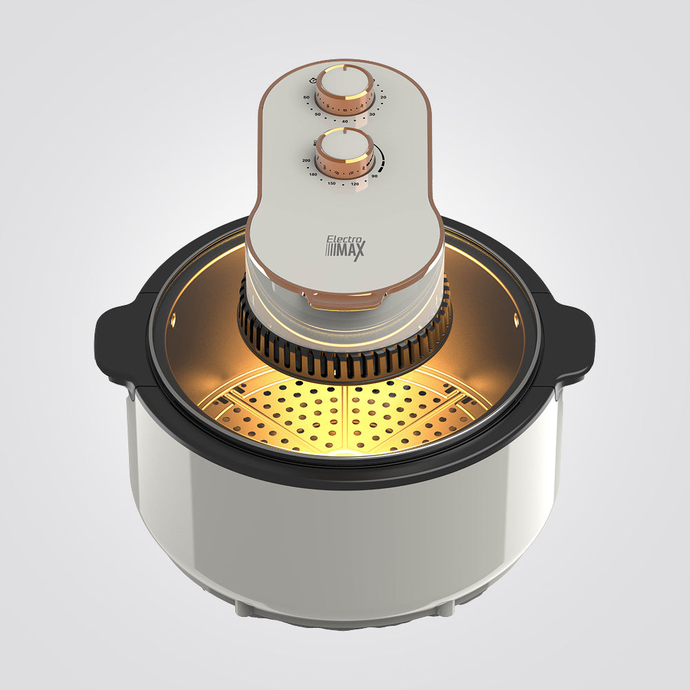 סיר טיגון אוויר עגול ללא שמן 5 ליטר לבן