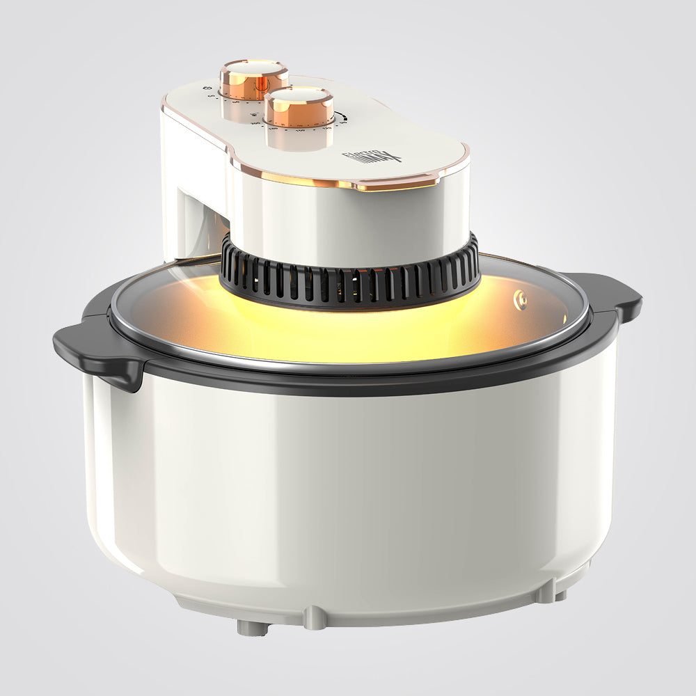 סיר טיגון אוויר עגול ללא שמן 5 ליטר לבן