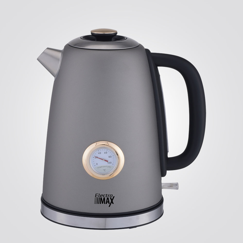 קומקום חשמלי נירוסטה רטרו 1.7 ליטר טיטניום+ מד טמפרטורה’