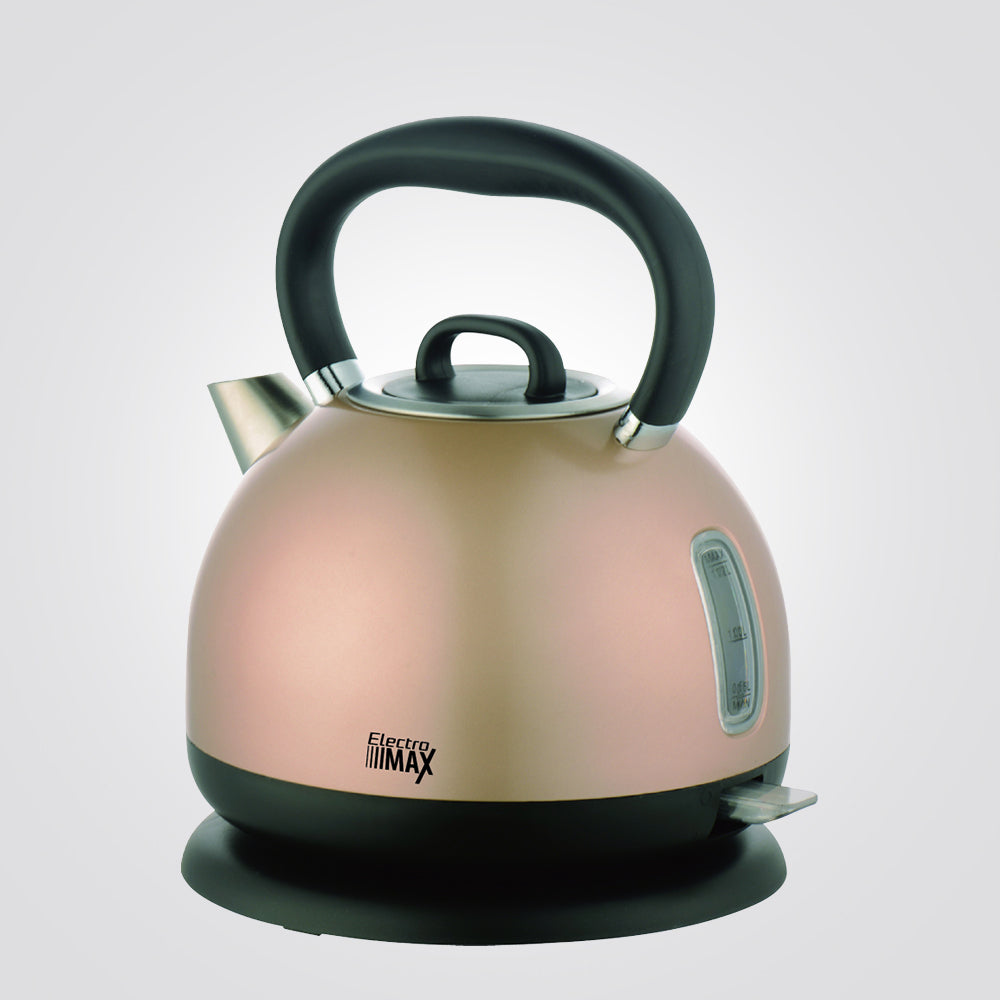 קומקום חשמלי נירוסטה רטרו 1.7 ליטר זהב+ מד טמפרטורה