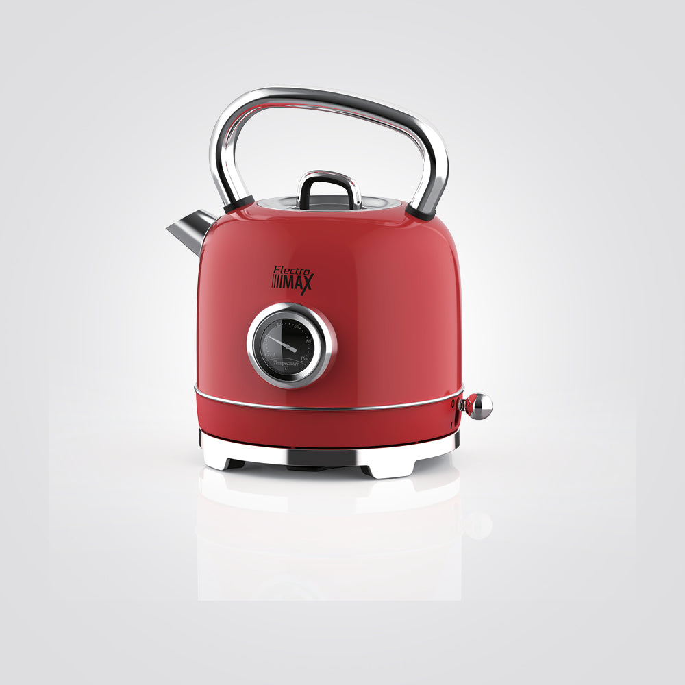 קומקום חשמלי נירוסטה רטרו 1.8 ליטר אדום
