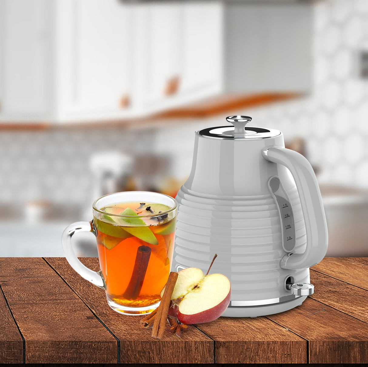 קומקום חשמלי רטרו 1.7 ליטר אפור