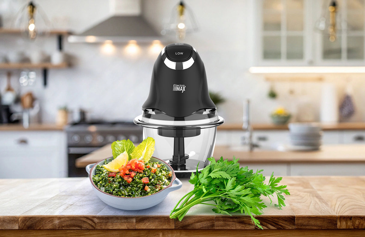 קוצץ מזון קערת זכוכית 1 ליטר