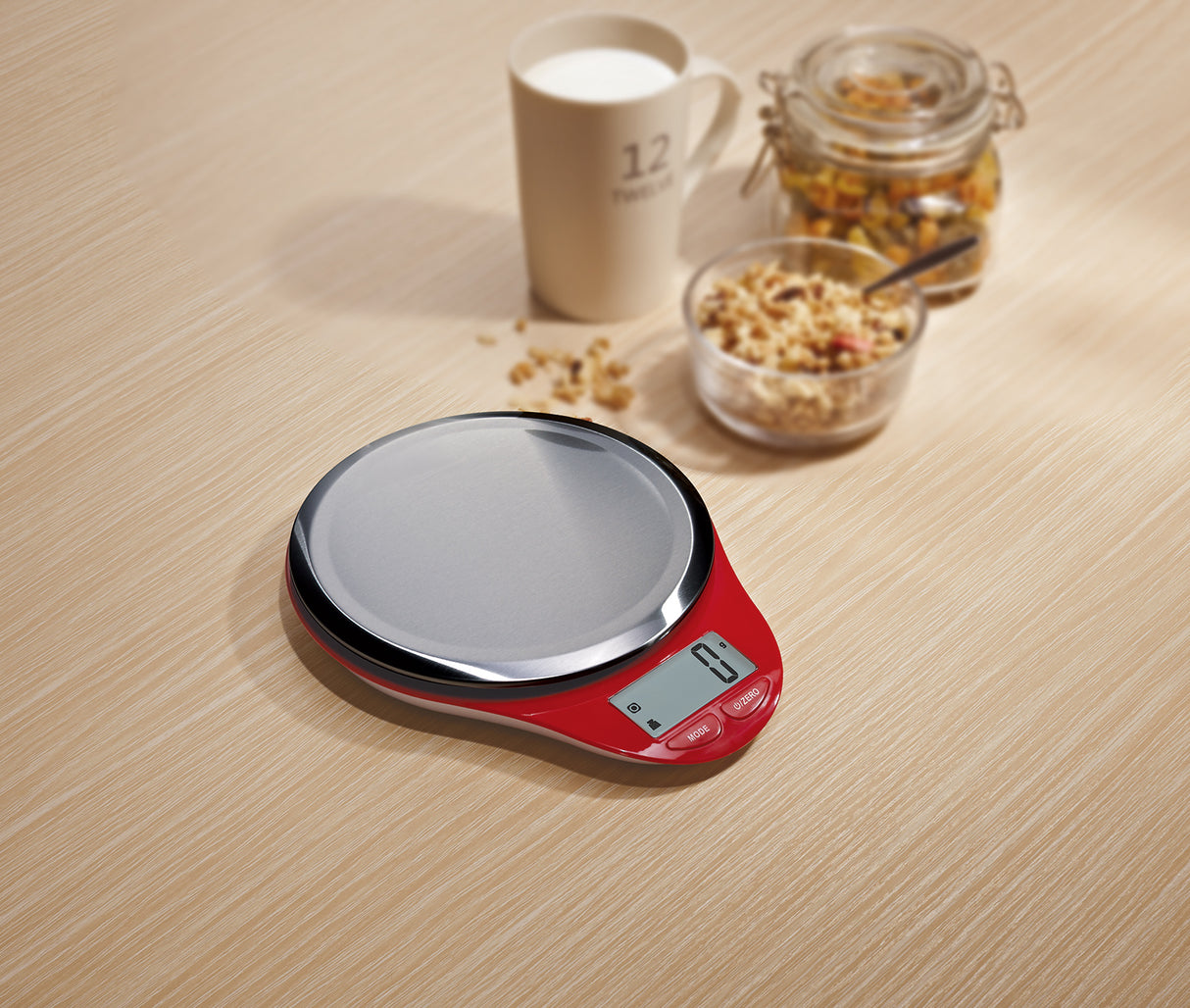 משקל אלקטרוני עגול למטבח עד 5 ק"ג דיוק 1 גרם