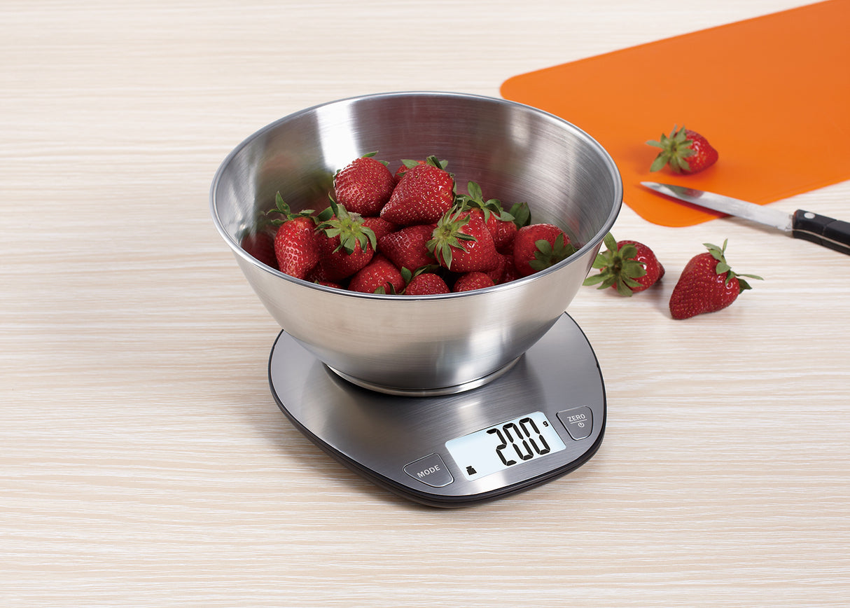 משקל קערת אלקטרוני למטבח עד 5 ק"ג דיוק 1 גרם נירוסטה