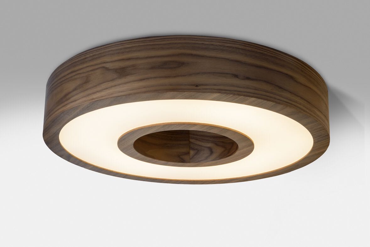 צמוד תקרה עגול דסקברי עץ בעבודת יד