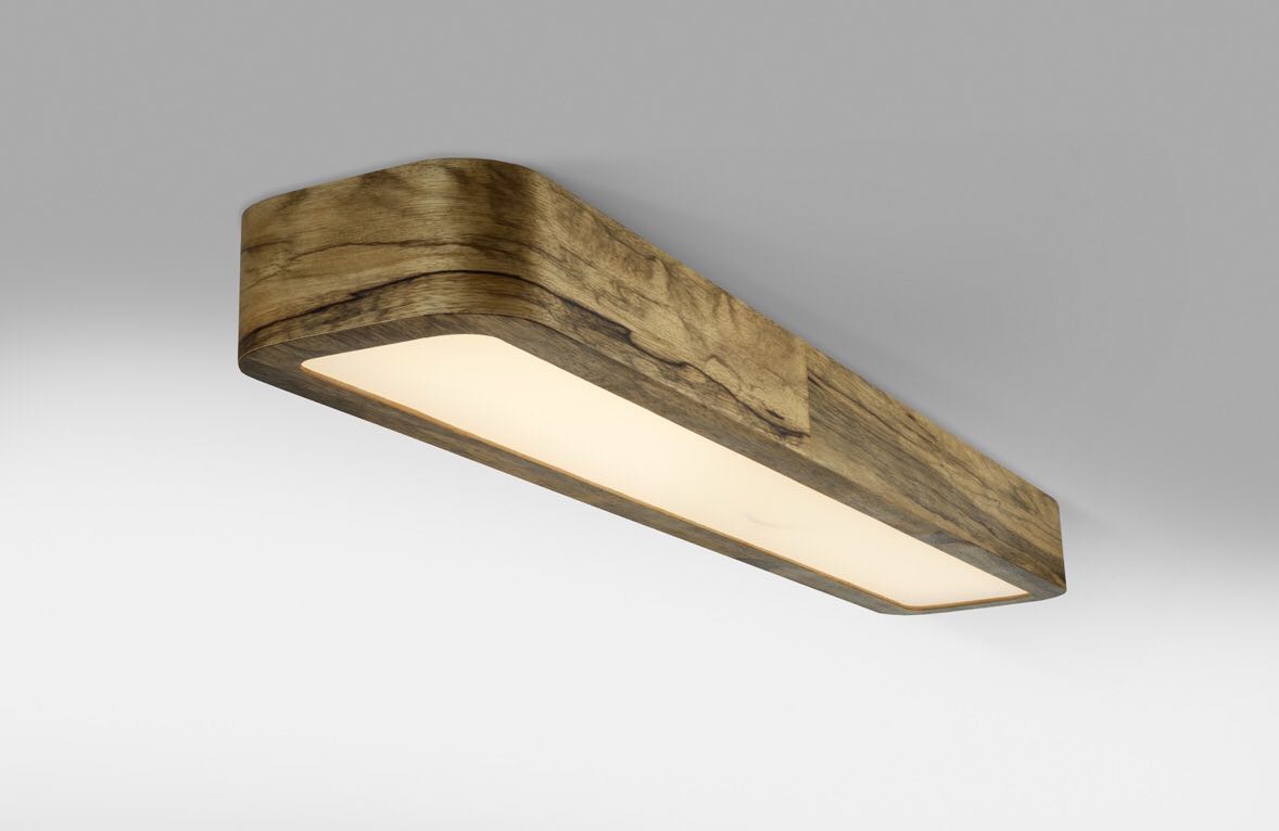 צמוד תקרה אובלי עץ בעבודת יד