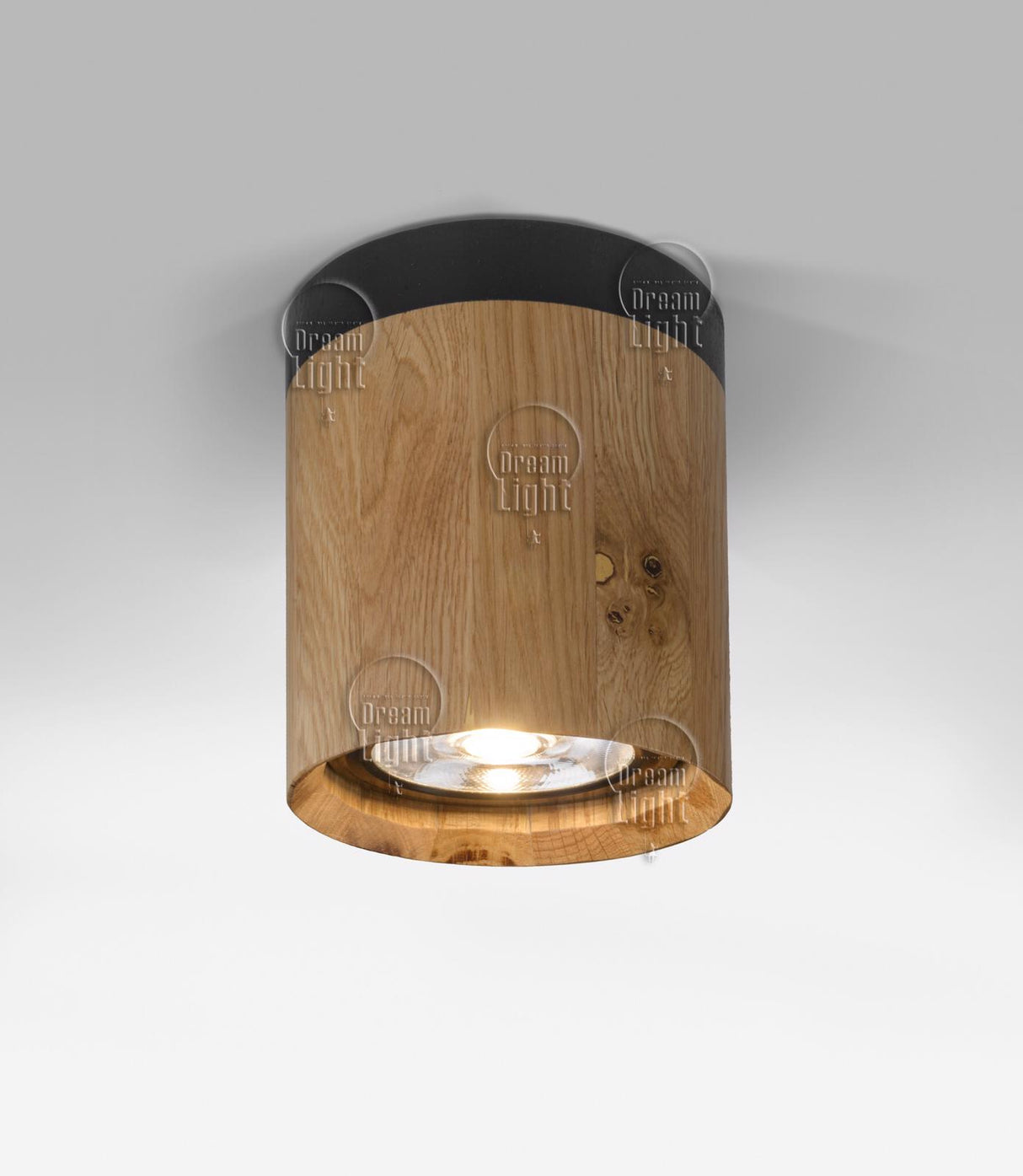 צמוד תקרה צילינדר עץ בעבודת יד