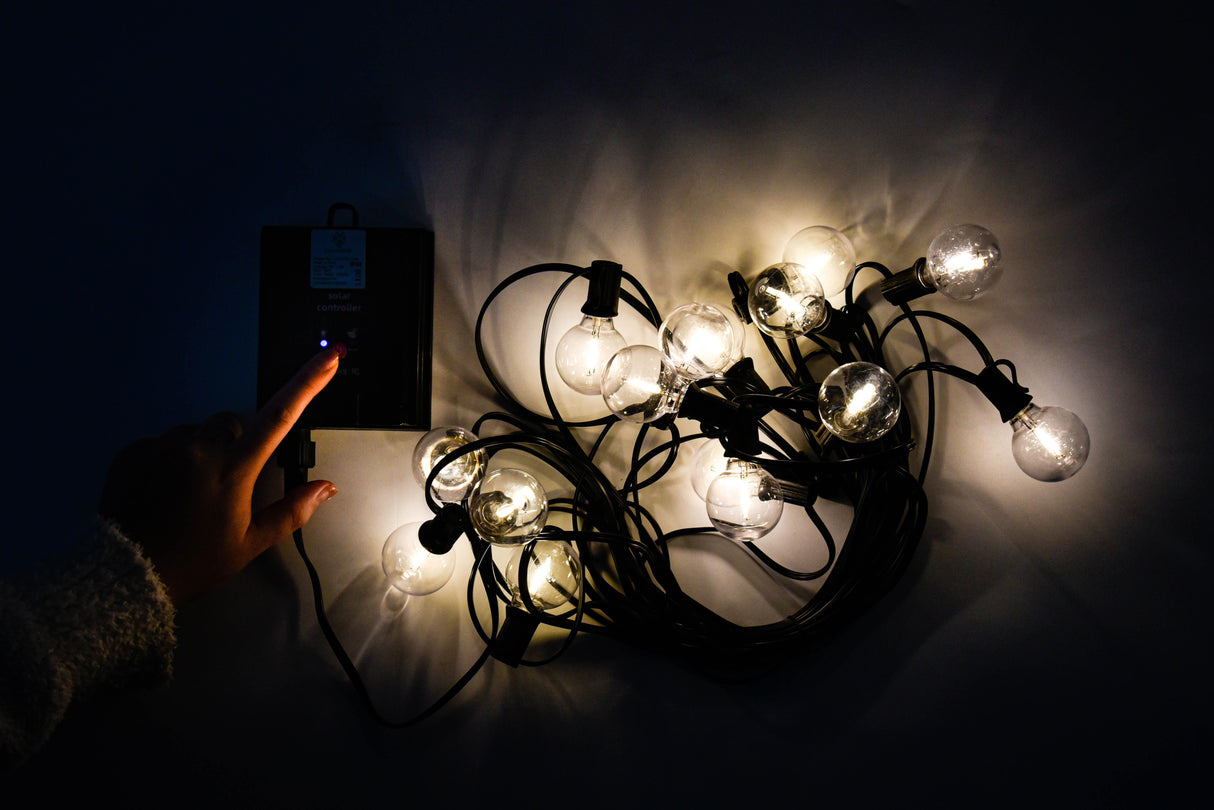 שרשרת תאורת לד סולארית G40 באורך 10 מטר