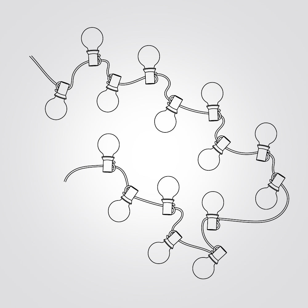 שרשרת תאורת לד סולארית G40 באורך 10 מטר