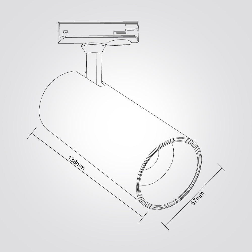 ספוט מרקורי לפס צבירה חד פאזי שחור