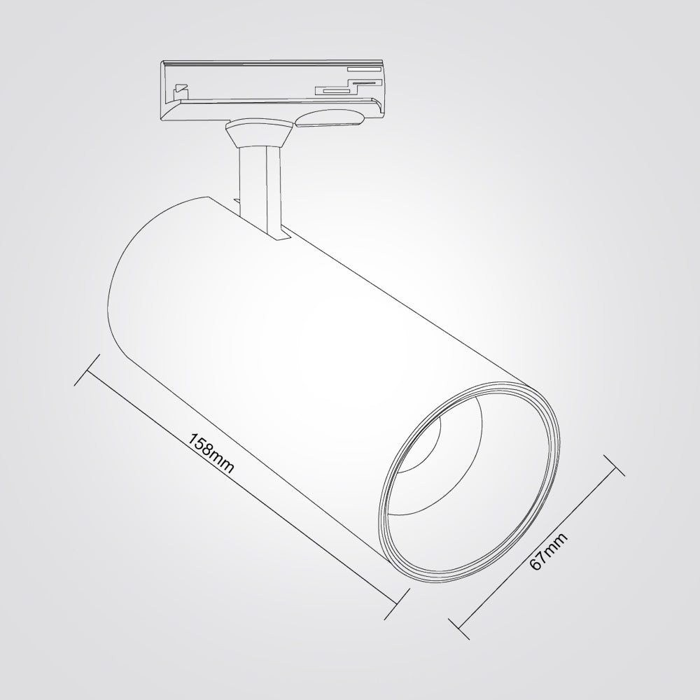 ספוט מרקורי לפס צבירה חד פאזי שחור