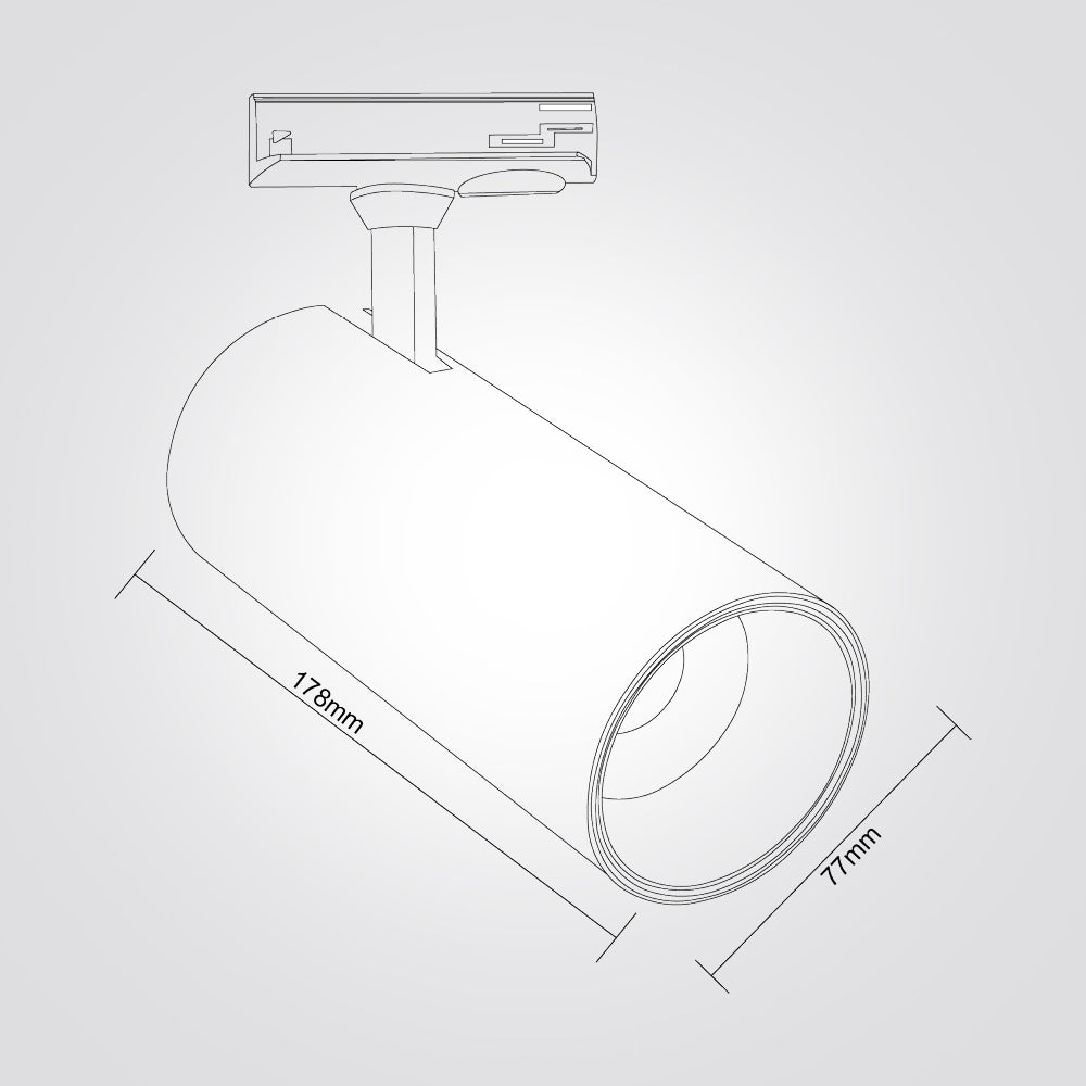 ספוט מרקורי לפס צבירה חד פאזי שחור