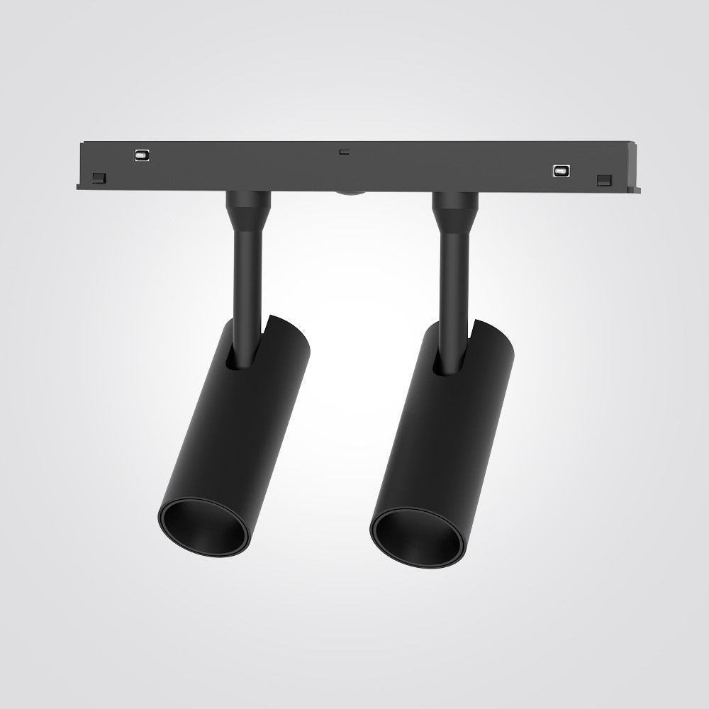 ספוט הר זוגי מגנטי לפס צבירה – דגם Classico | 5W | 48V | שחור