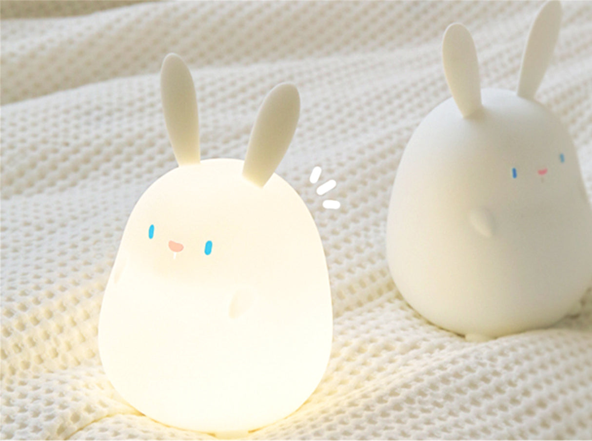 מנורת לילה ארנבת סיליקון לילדים נטענת USB