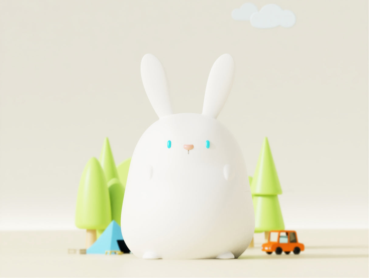 מנורת לילה ארנבת סיליקון לילדים נטענת USB