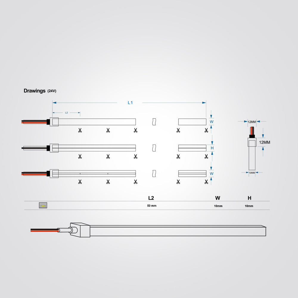 סרט לד ניאון גמיש| 10 מטר