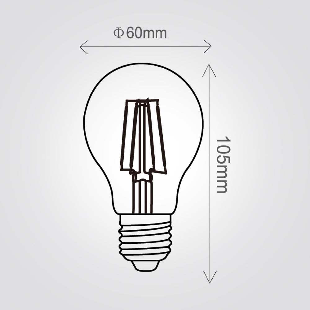 נורת לד פילמנט A60 7W אמבר
