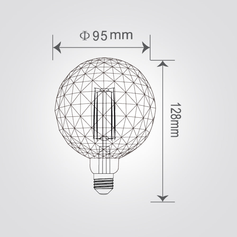 נורת LED דקורטיבית אמבר BL-95 E27, 4W, 2700K